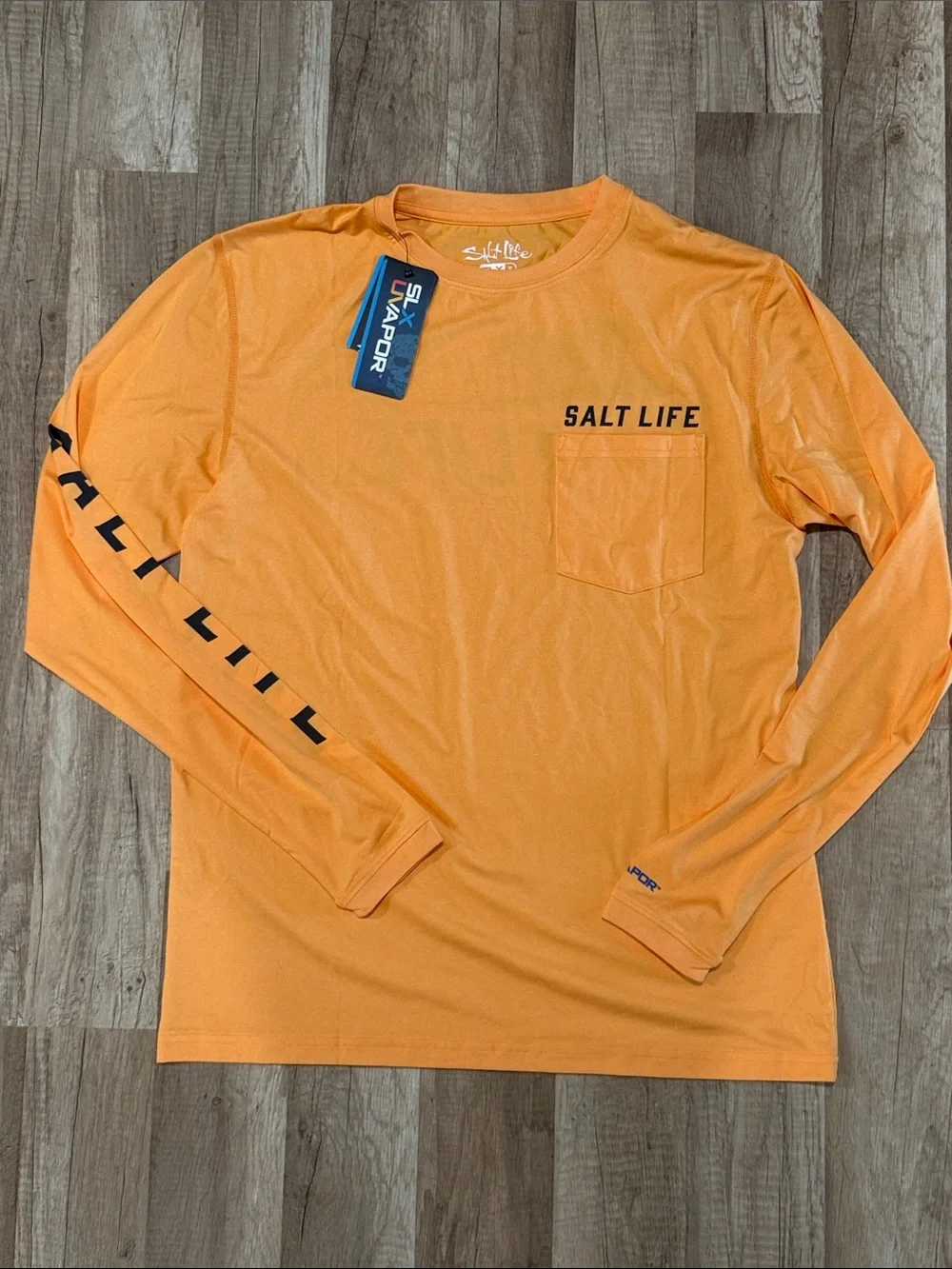 NWT Salt Life SLX performance UVAPOR Orange Long Sleeve UV SUN PROTECTION s